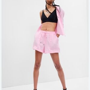 Gap Pink Crinkle Gauze Pull-On Shorts